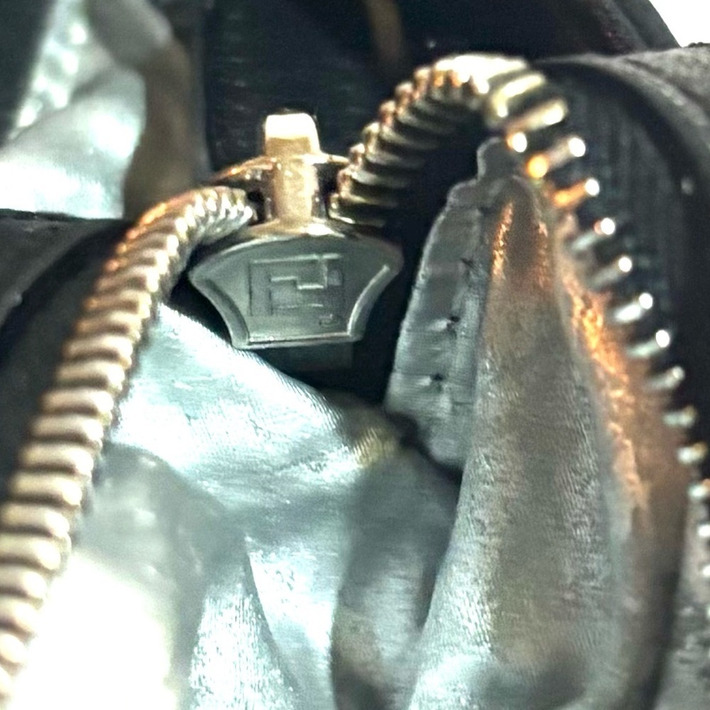Fendi vintage 2007 LG borsa love leather black leather shoulder/ clutch bag l - Picture 13 of 15